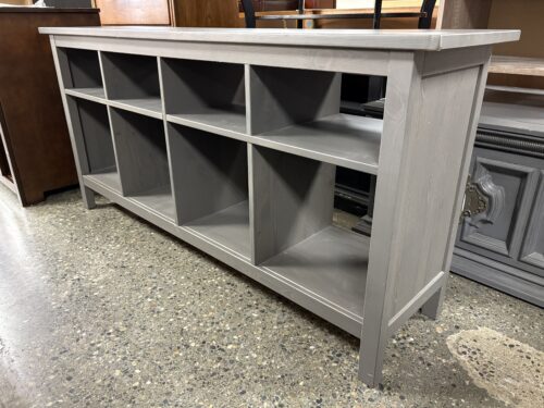 Grey Painted 8 Cubby Console Table