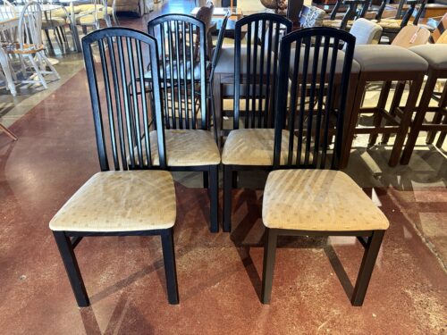 A. SIBAU Made in Italy Black Wooden Dining Chairs (Set of 4)
