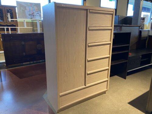 PALISSER Post-Modern 6-Drawer Oak Armoire