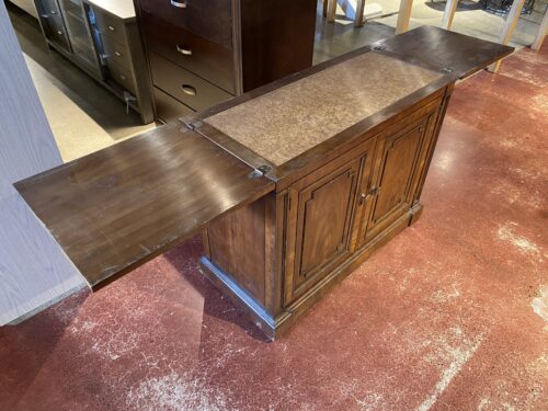 KINDEL French Regency Vintage Flip-Top Bar Cabinet on Wheels