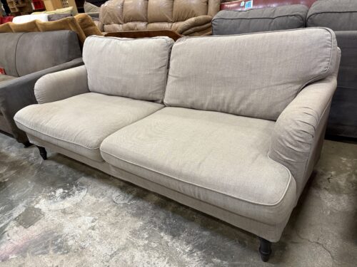 Grey Wide Seat Sofa with English Rolled Arms