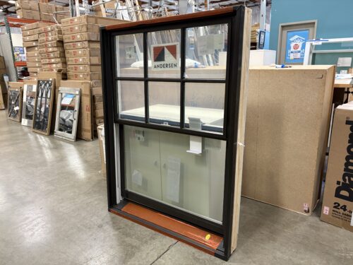 NEW! ANDERSEN 53.5"x39.5" Black Vinyl Vertical Sliding Window