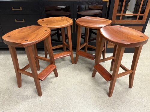 GREG AANES FURNITURE Solid Wooden Backless Barstools (Set of 4)