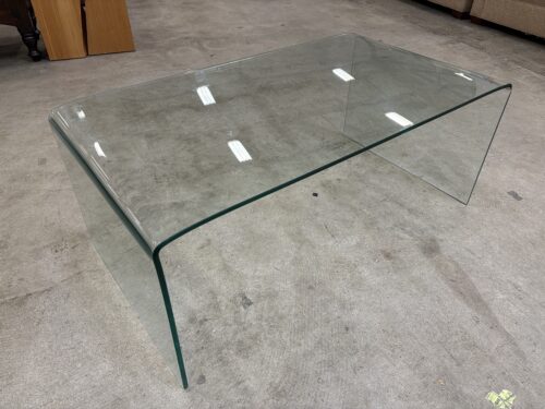 Rectangular Glass Waterfall Coffee Table