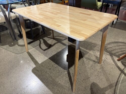 Malaysian Oak Staggered Wood Dining Table