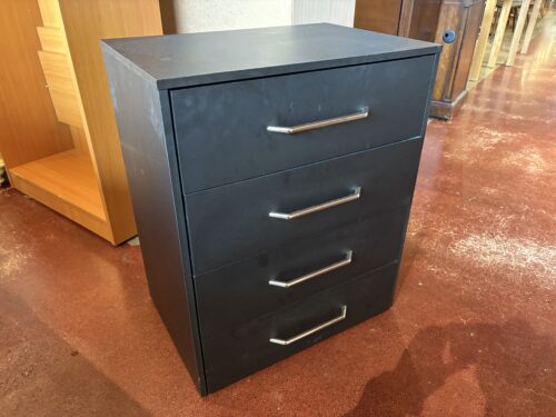 Minimalist Compact Black 4 Drawer Dresser