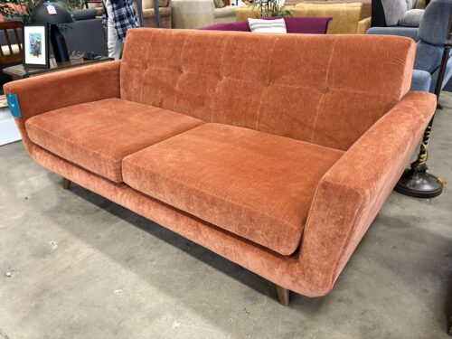 NEW! JOYBIRD Hughes Loveseat in Harper Cinnamon with Mocha Tapered Legs