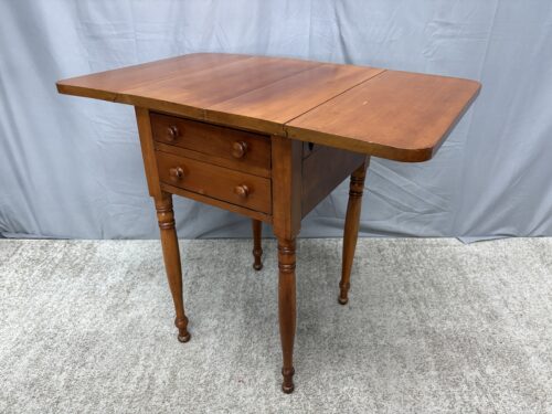 Vintage Cherry Finish Drop Leaf Side Table