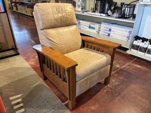 LANE Mission Style Beige Manual Reclining Armchair