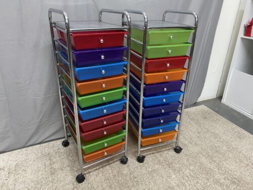 Colorful Chrome Rolling Organizers (Set of 2)