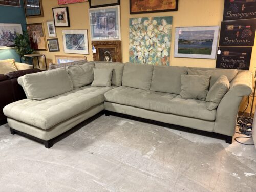 ROBINSON & ROBINSON Sage Green Roll Arm Sectional