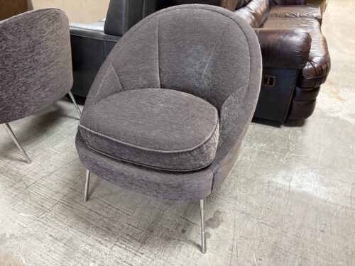 CARACOLE Modern Curved Back Dark Grey Accent Chair