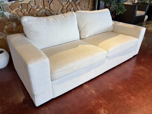 White Contemporary Deep 2 Seat Sofa