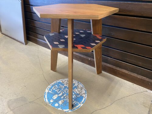 Geometric Hexagonal 2-Tier Side Table
