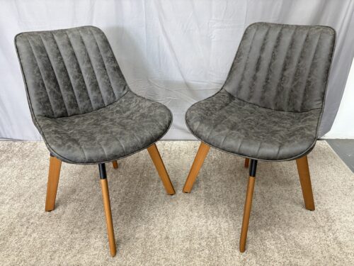 Mottled Grey Swivel Dining Chair (Set of 2)