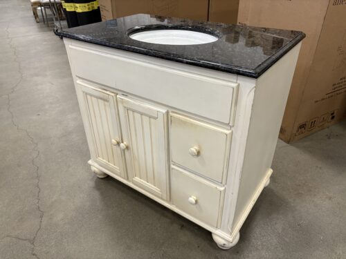 FAIRMONT DESIGNS Rustic Farmhouse Style Bathroom Vanity with Marble Countertop