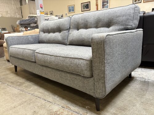 Modern Heathered Grey Woven 2 Seat Sofa