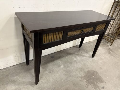 Modern Espresso Finish Wooden Entry Table with Drawer