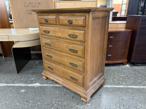 Honey Brown Colonial 5-Drawer Tall Dresser