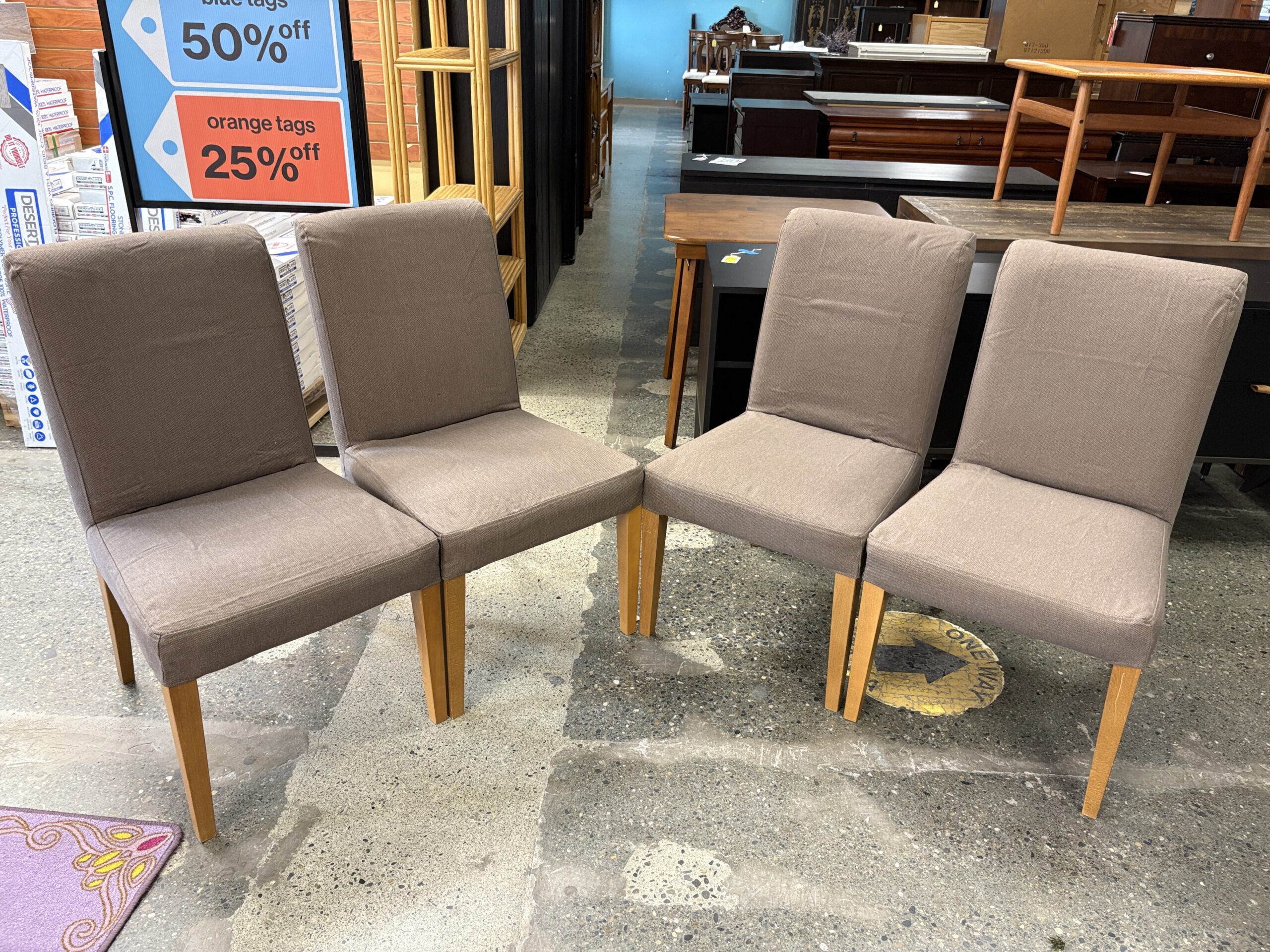 IKEA Henriksdal Taupe Slipper Chair (Set of 4)