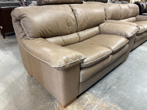 Beige Made in Italy Wide Arm Loveseat