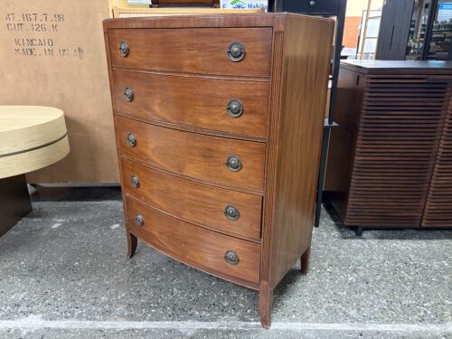 Vintage Brown Colonial 5-Drawer Tall Dresser