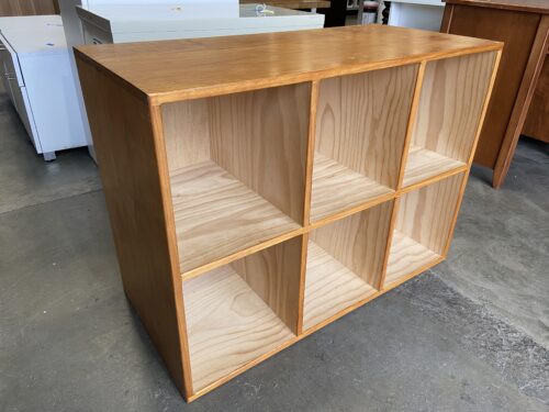 Natural Finish Wooden 6 Cube Bookcase
