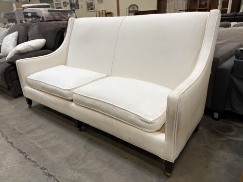 RESTORATION HARDWARE Ivory High Back Wide Seat Sofa with Sloped Arms