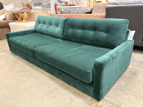 JOYBIRD Hopson Velvet Wide Seat Sofa in Royale Evergreen (Legs Not Included)
