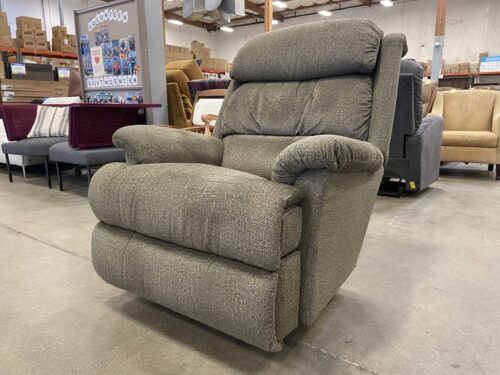 LA-Z-BOY Astor Powered Swivel Rocking Recliner in Mossy Green Woven Tweed