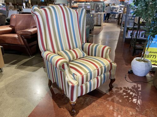 LA-Z-BOY Vintage Candy Stripe Manual Wingback Recliner
