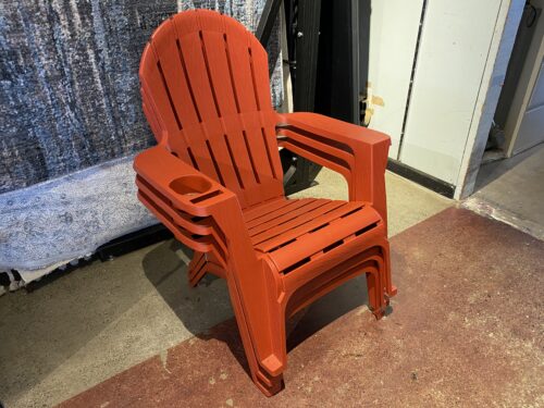 Chile Red Stackable Outdoor Chairs (Set of 3)