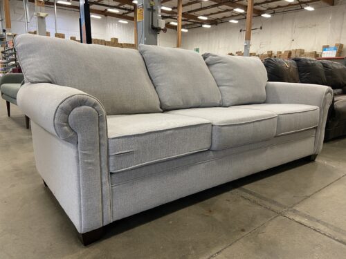 MICHAEL NICHOLAS DESIGNS  Grey Woven 3 Seat Sofa with Rounded Arm Details