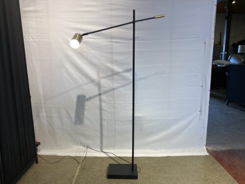 Black and Gold Slender Dimmable Floor Lamp