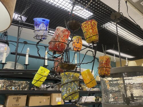 Handcrafted Glass Barovier & Toso Gato Luminosi Chandelier