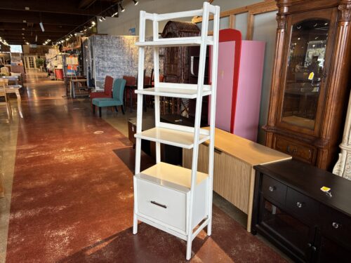 WILLIAMS SONOMA Mid-Century Narrow White Ladder Bookshelf