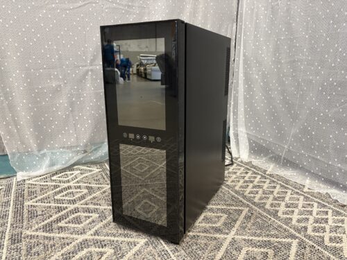 HAIER Black Freestanding 12 Bottle Compact Wine Cooler Model #HVTM12DABB