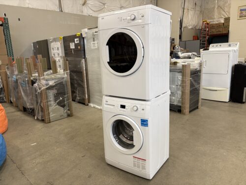 BEKO Electric Stacked Front Load Vented Dryer and Front Load Automatic Washer Model #VD24001W / WTE7604XLW0