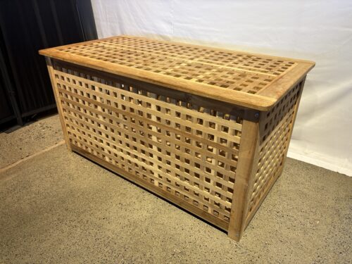 IKEA Hol Acacia Wood Lattice Storage Table