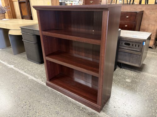 Cherry Finish 3-Shelf Low Bookcase