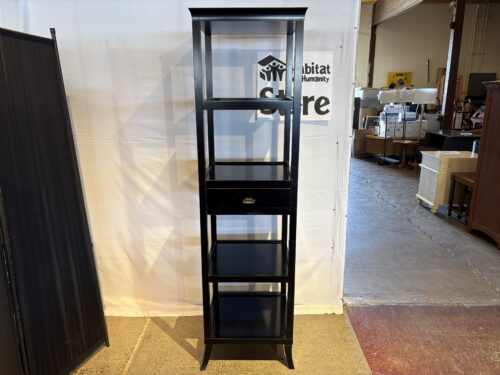 Black Tall Wooden Display Shelf Unit
