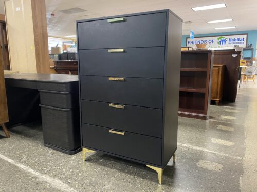 COASTER Coaster Kendal Black & Gold 5-Drawer Dresser