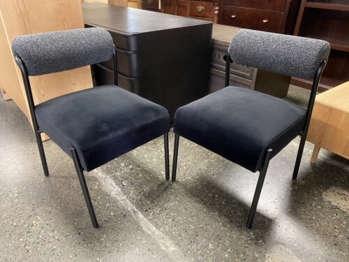 TOV FURNITURE Jolere Perforamce Velvet Black Dining Chairs (Set of 2)