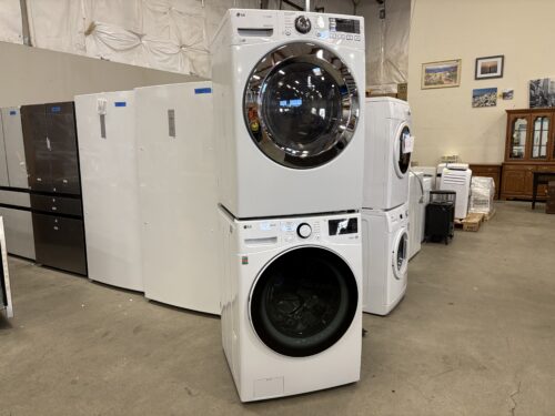 LG Stacked Front Load Washer and TrueSteam Dryer in White Model #DLEX3370W / WM3600HWA