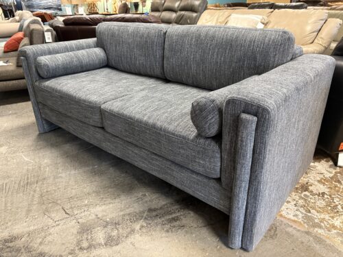 Grey Fabric Modern Track Arm Sofa