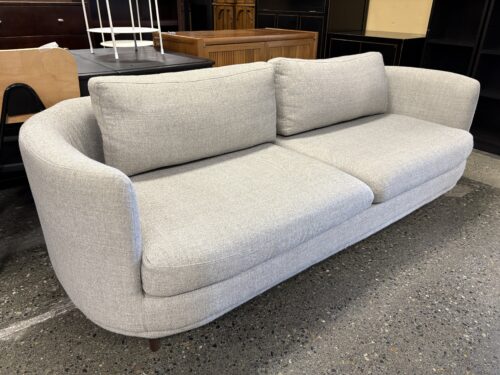 SOFACOMPANY Stone Grey Fabric Curve Arm Sofa
