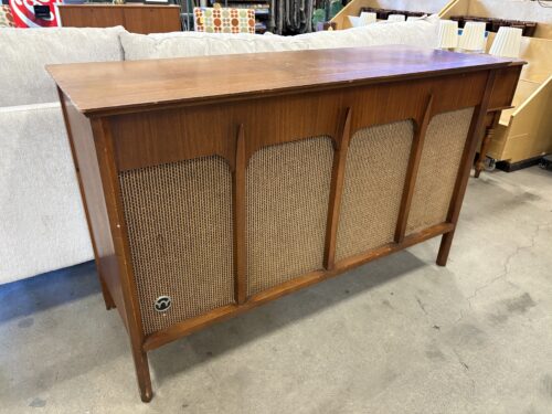 WEBCOR Vintage Mid-Century Wooden Stereo Cabinet with Built-In Turntable Model #WC3392-1