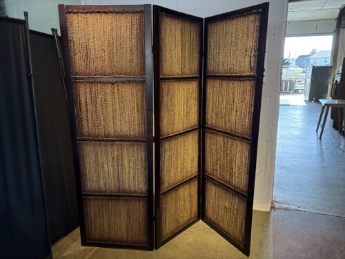 Coastal Style Hand Woven Wicker Rope Foldable Room Divider