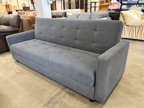 SITCOM FURNITURE Dark Grey Tufted Track Arm Futon with Under Seat Storage