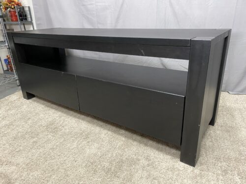Black Rectangular 2-Drawer TV Stand